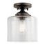 Winslow 8.5" 1 Light Semi Flush w/ Clear Seeded Glass (Olde Bronze)