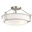 Alkire 16.5" 3 light Semi Flush w/ Satin Etched White Glass (Brushed Nickel)