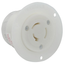 20A, 125/250V NEMA Non-NEMA, 3P, 3W, Flanged Outlet Locking Receptacle, Non-Grounding (White)