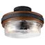 Grand Bank 2 Light Semi Flush (Auburn) Stained