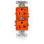 Isolated Ground Duplex Receptacle Outlet,  Smooth Face, 20A, 125V Back and Side Wire, NEMA 5-20R, 2-Pole, 3-Wire, Self-Grounding (Orange)