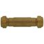 3/8" IPS (1/2" CTS) Brass Compression Coupling Long (Lead Free)