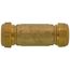 3/4" IPS (1" CTS) Brass Compression Coupling Long (Lead Free)