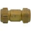 3/8" IPS (1/2" CTS) Brass Compression Coupling Long (Lead Free)