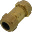 3/8" IPS (1/2" CTS) Brass Compression Coupling Long (Lead Free)