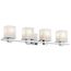 Tully 32" 4 Light Vanity Light w/ Satin Etched Cased Opal Glass (Chrome)