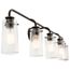 Braelyn 44" 5 Light Vanity Light w/ Clear Seeded Glass (Olde Bronze)