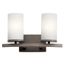 Crosby 15" 2 Light Vanity Light Satin Etched Cased Opal (Olde Bronze)