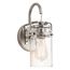 Brinley 11.5" 1 Light Wall Sconce w/ Clear Glass (Brushed Nickel)