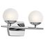Jasper 16.5"es 2 Light Halogen Vanity Light w/ Satin Etched Cased Opal Glass (Chrome)