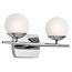 Jasper 16.5"es 2 Light Halogen Vanity Light w/ Satin Etched Cased Opal Glass (Chrome)