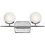 Jasper 16.5"es 2 Light Halogen Vanity Light w/ Satin Etched Cased Opal Glass (Chrome)