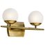 Jasper 16.5" 2 Light Halogen Vanity Light w/ Satin Etched Cased Opal Glass (Natural Brass)