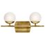 Jasper 16.5" 2 Light Halogen Vanity Light w/ Satin Etched Cased Opal Glass (Natural Brass)
