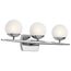 Jasper 24.5" 3 Light Halogen Vanity Light w/ Satin Etched Cased Opal Glass (Chrome)