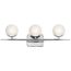 Jasper 24.5" 3 Light Halogen Vanity Light w/ Satin Etched Cased Opal Glass (Chrome)