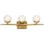 Jasper 24.5" 3 Light Halogen Vanity Light w/ Satin Etched Cased Opal Glass (Natural Brass)