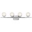 Jasper 32.25" 4 Light Halogen Vanity Light w/ Satin Etched Cased Opal Glass (Chrome)