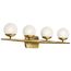 Jasper 32.25" 4 Light Halogen Vanity Light w/ Satin Etched Cased Opal Glass (Natural Brass)
