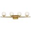 Jasper 32.25" 4 Light Halogen Vanity Light w/ Satin Etched Cased Opal Glass (Natural Brass)