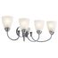 Jolie 28" 4 Light Vanity Light w/ Satin Etched Glass (Chrome)