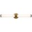 Indeco 27" LED Linear Vanity Light w/ Satin Etched White Glass (Natural Brass)