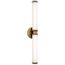 Indeco 27" LED Linear Vanity Light w/ Satin Etched White Glass (Natural Brass)
