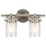 Brinley 15.75" 2 Light Vanity Light w/ Clear Glass (Brushed Nickel)