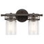Brinley 15.75" 2 Light Vanity Light w/ Clear Glass (Olde Bronze)