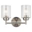 Winslow 12.75" 2 Light Vanity Light w/ Clear Seeded Glass (Brushed Nickel)
