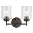 Winslow 12.75" 2 Light Vanity Light w/ Clear Seeded Glass (Olde Bronze)