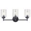 Winslow 21.5" 3 Light Vanity Light w/ Clear Seeded Glass (Black)