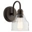 Avery 9.25" 1 Light Vanity Light w/ Clear Seeded Glass (Olde Bronze)