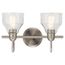 Avery 14.75" 2 Light Vanity Light w/ Clear Seeded Glass (Brushed Nickel)