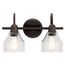 Avery 14.75" 2 Light Vanity Light w/ Clear Seeded Glass (Olde Bronze)