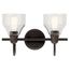 Avery 14.75" 2 Light Vanity Light w/ Clear Seeded Glass (Olde Bronze)