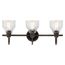 Avery 24" 3 Light Vanity Light w/ Clear Seeded Glass (Olde Bronze)