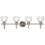 Avery 33.25" 4 Light Vanity Light w/ Clear Seeded Glass (Brushed Nickel)