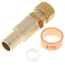 1/2" PureFlow PEX Crimp x 1/4" Compression Lav Adapter (Brass Nut)
