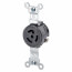 Industrial Grade Locking Receptacle, 15A, 2P, NEMA L7-15R - Black (277V)