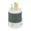 Industrial Grade Locking Plug, 15A, 2P, NEMA L7-15P - Black/White (277V)
