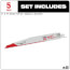 The AX Sawzall Blade, 5 TPI (9" Length) (5 Pack)