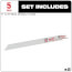 Sawzall Blade, 14 TPI, (9" Length) (5 pack)