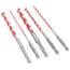 5 Piece Shockwave Carbide Hammer Drill Bit Set