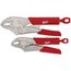 2 Piece Curved Jaw Locking Pliers Set