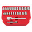 1/4" Drive Metric & SAE Ratchet and Socket Set w/ Four Flat Sides (Pack of 25)
