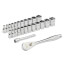 1/4" Drive Metric & SAE Ratchet and Socket Set w/ Four Flat Sides (Pack of 25)