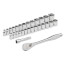 3/8" Drive Metric & SAE Ratchet and Socket Set w/ Four Flat Sides (Pack of 29)