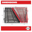 15 Piece Ratcheting Combination Wrench Set - Metric