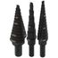 3 Piece Black Oxide Step Drill Bit Set (#1, #2, #4)
